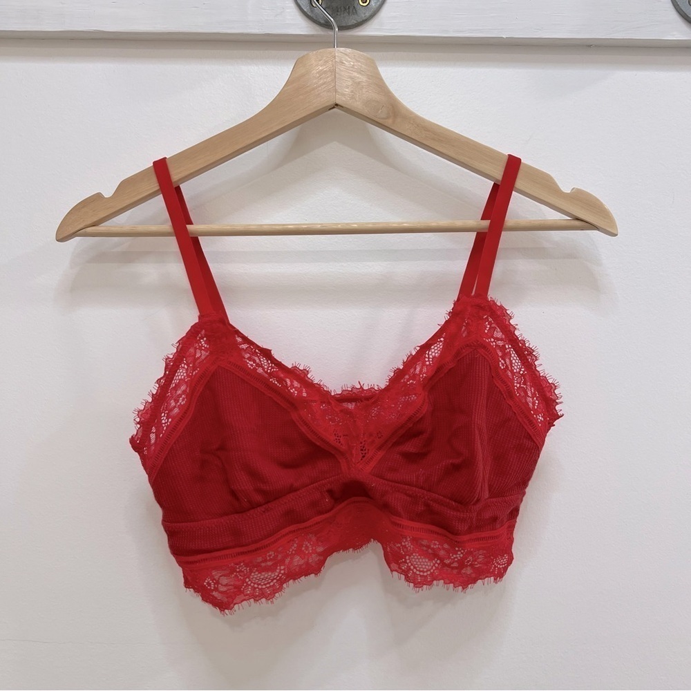aerie red lace bralette